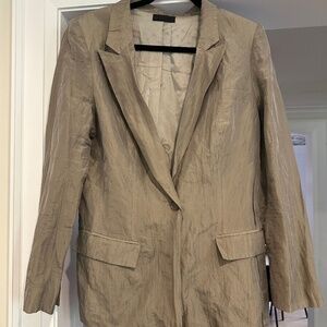 Richard Chai "Love" Taupe Crinkled Style Blazer w/ Metallic Sheen - Size 8